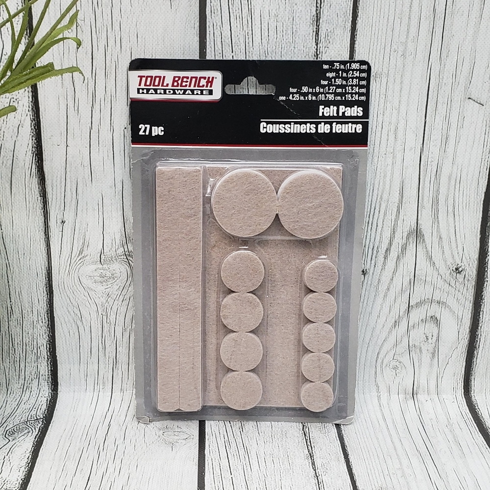 New Tool Bench Hardware Felt Pads, Qty 27Pads
